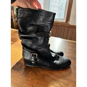 Y2K Stuart Weitzman Women's 7 Black Soft Rugerio Wedge Boots